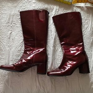 Retro Patent Leather Mod Boots